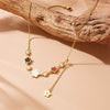 Fashion White Shell Fivepetal Flower Stainless Steel Goldplated Jewelry Necklace For Women