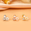 Fashion Wings Flower Stainless Steel Copper Plating Inlay Zircon Ear Studs 1 Piece