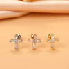 Fashion Wings Flower Stainless Steel Copper Plating Inlay Zircon Ear Studs 1 Piece