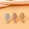 Fashion Wings Flower Stainless Steel Copper Plating Inlay Zircon Ear Studs 1 Piece