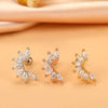 Fashion Wings Flower Stainless Steel Copper Plating Inlay Zircon Ear Studs 1 Piece