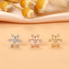 Fashion Wings Flower Stainless Steel Copper Plating Inlay Zircon Ear Studs 1 Piece