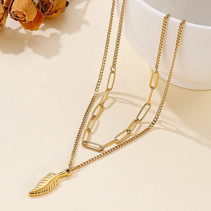 Fashion Wings Long Double-layer Titanium Steel Sweater Chain Wholesale