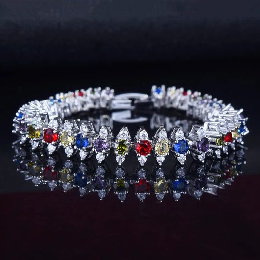 Fashion Women Dating Couple Romantic Colorful Zircon Bracelet