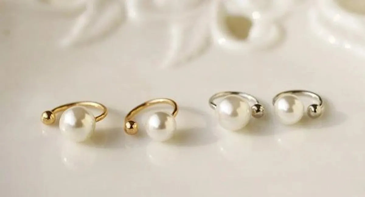 Wholesale Jewelry U Shape Alloy No Inlaid Inlaid Pearls Earrings