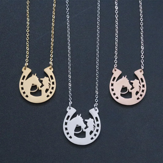 Wholesale Jewelry Cartoon Style Human Animal  304 Stainless Steel Titanium Steel Gold Plated Plating Necklace