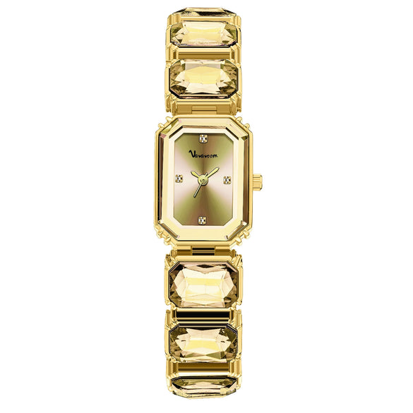 Fashion Women's Alloy And Stainless Steel Square Dial Quartz Watch With Diamond Inlay