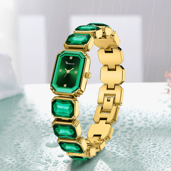 Fashion Women's Alloy And Stainless Steel Square Dial Quartz Watch With Diamond Inlay