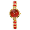 Fashion Women's Alloy Bracelet Watch With Round Dial And Diamond Inlay