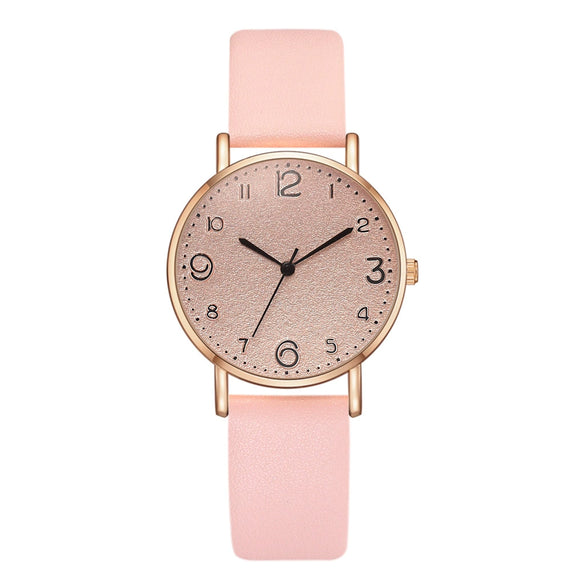 Fashion Women's Alloy Case Textile Strap Round Dial Glass Quartz Watch