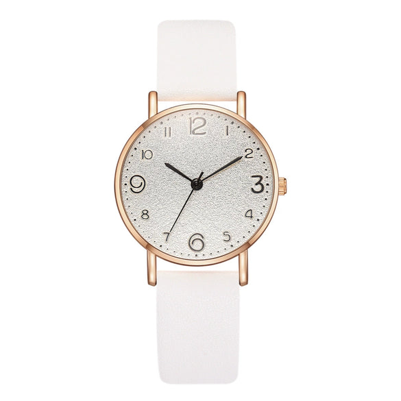Fashion Women's Alloy Case Textile Strap Round Dial Glass Quartz Watch