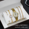 Fashion Women's Alloy Quartz Watch With Imitation Leather Strap And Stainless Steel Clasp