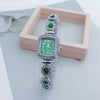 Fashion Women's Alloy Square Quartz Watch With Full Diamond Inlay