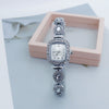 Fashion Women's Alloy Square Quartz Watch With Full Diamond Inlay