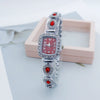 Fashion Women's Alloy Square Quartz Watch With Full Diamond Inlay