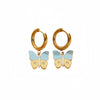 Fashion Women's Butterfly Titanium Steel And Stainless Steel Earrings With Oil Dropping And Electroplating
