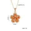 Fashion Women's Copper Titanium Steel Zircon Necklace With Flower Pattern And Electroplating Process
