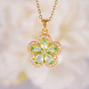 Fashion Women's Copper Titanium Steel Zircon Necklace With Flower Pattern And Electroplating Process