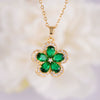 Fashion Women's Copper Titanium Steel Zircon Necklace With Flower Pattern And Electroplating Process