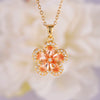 Fashion Women's Copper Titanium Steel Zircon Necklace With Flower Pattern And Electroplating Process