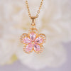 Fashion Women's Copper Titanium Steel Zircon Necklace With Flower Pattern And Electroplating Process