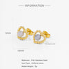 Fashion Women's Geometric Stainless Steel Electroplated Brown Gemstone Earrings