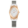Fashion Women's Metal Belt Quartz Watch With Oval Dial And Mineral Strengthened Glass Mirror