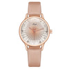 Fashion Women's Metal Case Imitation Leather Strap Quartz Watch With Diamond Shaped Design