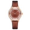Fashion Women's Metal Case Imitation Leather Strap Quartz Watch With Diamond Shaped Design