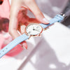 Fashion Women's Metal Case Quartz Watch With Imitation Leather Strap And Round Dial