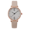 Fashion Women's Metal Case Quartz Watch With Imitation Leather Strap And Round Dial