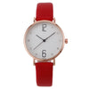 Fashion Women's Metal Case Quartz Watch With Imitation Leather Strap And Round Dial