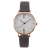 Fashion Women's Metal Case Quartz Watch With Imitation Leather Strap And Round Dial
