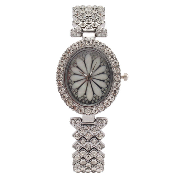 Fashion Women's Metal Watch With Oval Dial And Mineral Reinforced Glass Mirror