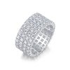 Fashion Women's Moissanite Ring 925 Silver Geometric Style Set With Diamonds