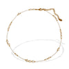 Fashion Women's Natural Pearl 316L Stainless Steel Electroplated Clavicle Chain Necklace