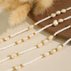 Fashion Women's Natural Pearl 316L Stainless Steel Electroplated Clavicle Chain Necklace