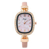 Fashion Women's Oval Alloy Case Imitation Leather Strap Quartz Watch With Stainless Steel Pin Buckle