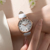Fashion Women's Quartz Watch Alloy Case Imitation Leather Strap Stainless Steel Buckle Round Dial