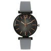 Fashion Women's Quartz Watch Alloy Case Imitation Leather Strap Stainless Steel Buckle Round Dial