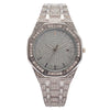 Fashion Women's Quartz Watch With Diamond Round Dial Metal Case And Strap Single Folding Buckle