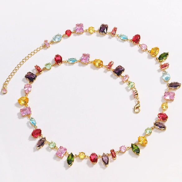 Fashion Women's Rectangular Artificial Crystal Bracelet Set With Diamonds