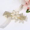 Fashion Women's Rhinestone Hairpin With Butterfly And Small Flower Design And Baking Paint Process