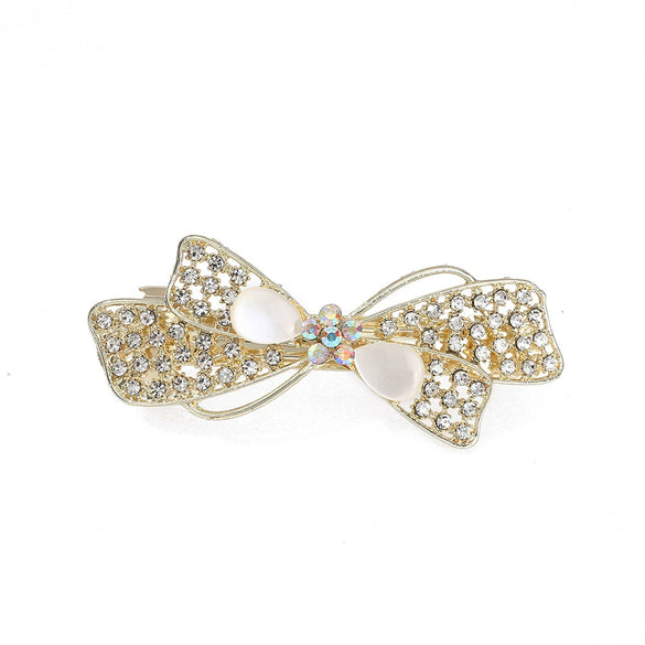 Fashion Women's Rhinestone Hairpin With Butterfly And Small Flower Design And Baking Paint Process