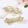 Fashion Women's Rhinestone Hairpin With Butterfly And Small Flower Design And Baking Paint Process