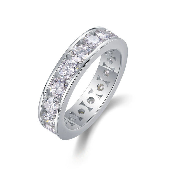 Fashion Women's S925 Silver Geometric Moissanite Ring