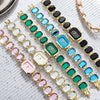 Fashion Women's Small Sugar Watch Bracelet With Large Gem Zinc Alloy Case Imitation Leather Strap Stainless Steel Buckle Round Dial Mineral Reinforced Glass Mirror Onion Crown