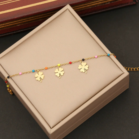 Fashion Women's Stainless Steel Butterfly Heart Insects Star Electroplated Bracelet
