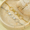 Fashion Women's Stainless Steel Circle Texture Electroplated Bracelet