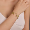 Fashion Women's Stainless Steel Circle Texture Electroplated Bracelet